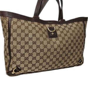 ⭐Gucci Brown GG Canvas Abbey Tote Bag